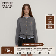 Teenie Weenie小熊針織開衫女春季軟糯舒適簡約休閑通勤針織毛衣外套女 深灰色 XS (155)