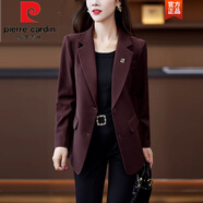 皮爾卡丹（pierre cardin）西服外套女2025年秋季新款休閑寬松顯瘦長(zhǎng)袖小西裝洋氣質(zhì)百搭上衣 安哥拉紅 2XL 120-130斤