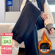 唐獅（TonLion）2024女束腳顯瘦休閑側(cè)拼衛(wèi)褲WP 加絨款/黑色 L 