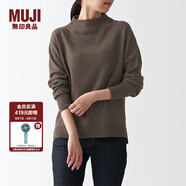 無印良品 MUJI 女式 牦牛絨混羊毛 高圓領(lǐng)毛衣女款春秋長(zhǎng)袖針織衫BAC22A1A 深咖啡棕色 S (155/80A)