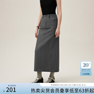 范思藍(lán)恩直筒高腰半身裙女春裝2024新款氣質(zhì)顯瘦長裙子24FS11059 煙灰色 L