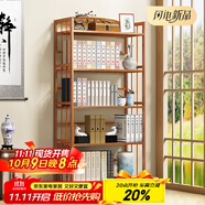 安爾雅 書架落地多層楠竹簡易書柜置物架儲(chǔ)物收納架 5層50