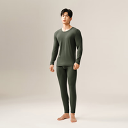 網(wǎng)易嚴選新品熱咖505PRO加絨款保暖內衣46%德絨咖啡碳7A抗菌230g高彈防靜 A款7A抑菌-巖苔綠-男 XL