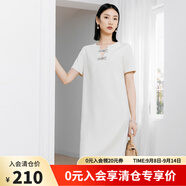 顏域設(shè)計(jì)感蝴蝶結(jié)小黑裙女裝2024新款夏季氣質(zhì)優(yōu)雅裙子短袖連衣裙 杏色 L/40