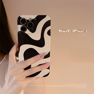 美梓黑色波浪紋OPPOReno10pro適用RENO8手機(jī)殼R17簡(jiǎn)約條紋RENO6菲林硬 菲林 斑馬紋理 K11/oneplus nord ce3