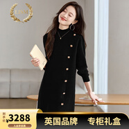 LISM【商場(chǎng)同款】高檔連衣裙高級(jí)感2025新款毛衣裙配大衣羊毛針織秋季 黑色* M （90-110斤）