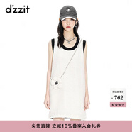 DZZIT【爆款補單】花包小香裙地素夏季新款粗花呢小香風(fēng)吊帶背心連衣裙 米白色（批次3） M