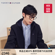 TOMMY HILFIGER【經(jīng)典軟殼】出走都市25秋男防水風(fēng)衣款外套/微抓毛連帽夾克 【防水軟殼款】曜石黑BDS M （推薦：135-150斤）