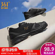 361度運(yùn)動(dòng)鞋男鞋秋季透氣網(wǎng)面跑鞋黑色通勤輕質(zhì)減震戶外健身慢跑步鞋 曜石黑/皇冠金【網(wǎng)面透氣】 45