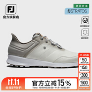 FootJoy 高爾夫男士球鞋Stratos休閑舒適FJ無(wú)釘款golf牛皮運(yùn)動(dòng)鞋防滑耐磨 米白/卡其50071 39 碼=美碼6.5碼