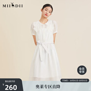 謎底2022夏季新款復古宮廷感連衣裙收腰顯瘦中長(cháng)裙222GL0723 本白 M