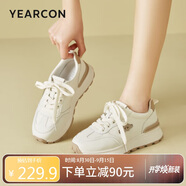 意爾康女鞋德訓(xùn)板鞋戶外運(yùn)動(dòng)跑步春款單鞋休閑鞋子 49882W 米/杏單 35