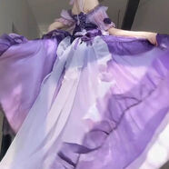 漸變紫前短后長(cháng)禮服lolita連衣裙洋裝花嫁洛麗塔仙女長(cháng)裙公主裙女 漸變紫+拖尾 沒(méi)有脖圈 XL