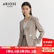 艾諾絲雅詩商場同款春秋新款一?？畚餮b外套短款休閑小西服上衣10221326 燕麥色 XL