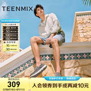 天美意男鞋舒適懶人軟底帆布鞋一腳蹬男休閑布鞋 灰色 44