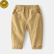 G.DUCKKIDS男童工裝褲寶寶秋裝褲子2025新款中小兒童韓版休閑褲修身洋氣長(cháng)褲 熱售卡其拼接休閑褲 90 建議身高80-90cm 1歲半-2歲