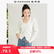 佐丹奴針織開衫女小外套 純棉V領(lǐng)小衫女 外搭純色女外衣05350649