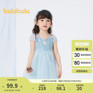 巴拉巴拉兒童裙子2024夏裝網(wǎng)紗裙女童連衣裙甜美公主裙國(guó)風(fēng)裙208224111002