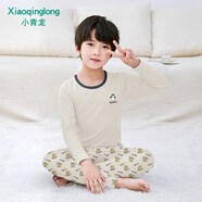 小青龍兒童秋冬季內衣套裝萊卡棉男童女童秋衣秋褲寶寶圓領(lǐng)春秋裝中大童 面包企鵝（男寶寶） 180 (建議170-176cm)