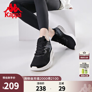 卡帕（Kappa）跑步鞋新款情侶男女運(yùn)動(dòng)鞋輕質(zhì)跑鞋飛織休閑旅游鞋 黑色/霧藍(lán)灰-990 44