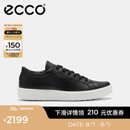 愛(ài)步（ECCO）休閑板鞋男鞋 輕便軟底板鞋休閑鞋平底鞋鞋子 柔酷60周年582404 黑色58240401001 40