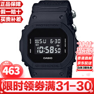 卡西歐（CASIO）G-SHOCK系列經(jīng)典小方塊街頭時(shí)尚運動(dòng)防水防震方形手表男送禮推薦 DW-5600BBN-1帆布表帶