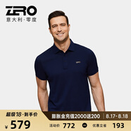 零度Zero男鞋男裝商務(wù)休閑T恤夏季新品男士純棉時尚百搭男裝 深藍(lán)色 M