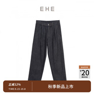 EHE男裝棉經(jīng)典直筒寬松百搭通勤復古風(fēng)牛仔褲男2025秋季新款 牛仔藍，S