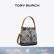 Tory Burch 湯麗柏琦 T MONOGRAM 提花斜挎水桶包TB 79487 海軍藍(lán)皇家海軍藍(lán) 405