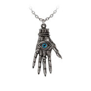 Alchemy Gothic P953A牌哥特朋克原創(chuàng)個性骷髏手覆古惡魔之眼項煉 5點5*3點4*1cm54cm重：32g