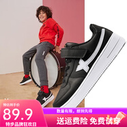 特步（XTEP）特步童鞋女童白鞋春秋冬新款兒童運(yùn)動(dòng)鞋男童板鞋女孩軟底休閑鞋子 黑-魔術(shù)貼 34