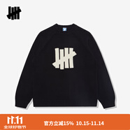 UNDEFEATED【五條杠美式毛衣】潮流男女同款LOGO校園風(fēng)毛衣新品 黑色 XL