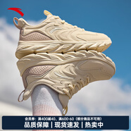 安踏（ANTA） 女鞋跑鞋女秋季新款跑步鞋軟底運(yùn)動(dòng)鞋白色女鞋 燕麥白/麥粉色-5 36