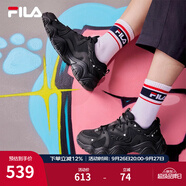 FILA 斐樂貓爪鞋4代女鞋老爹鞋情侶運(yùn)動鞋復(fù)古時(shí)尚休閑鞋網(wǎng)面透氣 【女款】黑-BK 36.5