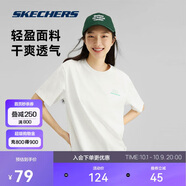 斯凱奇（Skechers）夏季男女情侶同款繽紛休閑系列透氣半袖針織短袖T恤