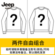 JEEP SPIRIT長袖t恤男士春秋季印花衛(wèi)衣百搭潮牌體恤寬松美式帥氣休閑上衣服 2件-自由組合 M