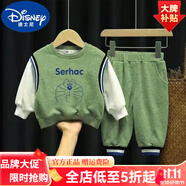 迪士尼（Disney）奧特曼男童套裝春秋款兒童衛(wèi)衣2025新款女童寶寶動漫外穿兩件套潮 熱售綠色英文叮當(dāng)貓（春秋套裝） 90 建議20-25斤