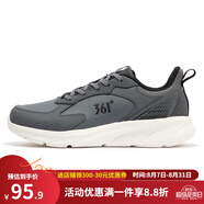 361°運(yùn)動(dòng)鞋男鞋2024年春季新款舒適革面休閑鞋男常規(guī)跑鞋 煙灰/曜石黑 41