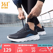 361度男鞋秋季邦彈科技舒適緩震網(wǎng)面潮搭青少年跑步運動(dòng)鞋 黑影藍/工業(yè)藍 39