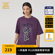 卡賓男裝潮流卡通印花T恤24夏新款寬松短袖商場(chǎng)同款H3242 茄皮紫49 S (165) 46