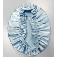 真絲護發(fā)法法式100%桑蠶絲睡帽真絲發(fā)帽吸油女款產(chǎn)婦月子發(fā)膜帽 海藍色 真絲護發(fā)法