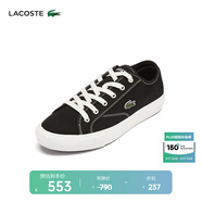 LACOSTE法國鱷魚男鞋25春夏新款時(shí)尚簡約百搭系帶帆布鞋|49CMA0017 454/黑色/米白色 39.5 6