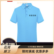 蠻威（MANWEI）夏季t恤定制logo印字短袖polo工作服刺繡工衣工裝團(tuán)隊(duì)服裝文 湖藍(lán) 均碼 S