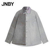 江南布衣（JNBY）【商場(chǎng)同款】25秋新品牛仔拼色夾克外套襯衫領(lǐng)巴恩風(fēng)5P9613860