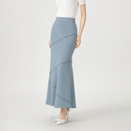 阿瑪施（AMASS）阿瑪施松緊腰半身裙甜美瑞麗修身中長(cháng)款魚(yú)尾裙秋季新品女5200433 藍色 S