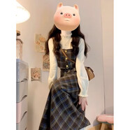 蕭遇（XIAOYU）2025年春秋冬季新款女士套裝長(cháng)袖背帶連衣裙小個(gè)子輕奢高級感衣服 【兩件套】馬甲+半裙 S 85-95斤