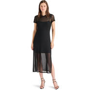 思美登（STEVE MADDEN）女裝時尚印花連衣裙NOLA Midi Tshirt Dress送女友禮物 Black 均碼 |X-SMALL