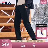 斐樂（FILA） 官方男子針織長(zhǎng)褲冬季新款加絨休閑商務(wù)通勤休閑褲 正黑色-BK 3XL 190/96A