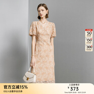 顏域蕾絲碎花連衣裙女2024新款夏裝法式復(fù)古收腰顯瘦短袖V領(lǐng)裙子 花色 2XL