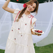連身裙娃娃裙 2025初夏穿搭洋裝遮肉顯瘦白色連衣裙 杏色 均碼